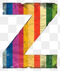 PNG  Rainbow with alphabet Z pattern font white background.