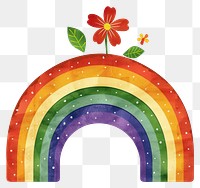 PNG  Rainbow with flower image pattern plant font.