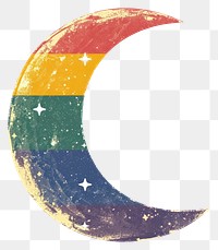 PNG  Rainbow with moon image astronomy night font.