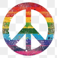 PNG  Rainbow with peaceful sign symbol font logo.