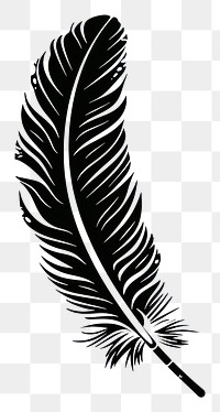 PNG Vintage feather drawing black logo.