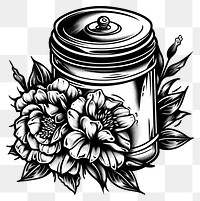 PNG Tea tin drawing sketch white.