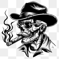 PNG Havana smoking cigar drawing sketch black.