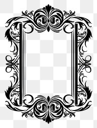 PNG Luxury rectangular mirror pattern drawing black.