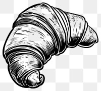 PNG French croissant drawing viennoiserie monochrome.