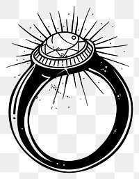 PNG Mother pearl ring jewelry drawing black.