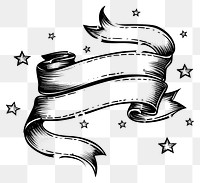 PNG  Ribbon with stars drawing sketch symbol