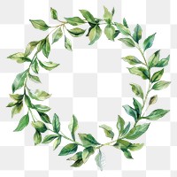 PNG Leave wreath plant leaf gardenia.
