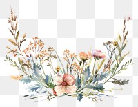 PNG Ribbon with dried flower border pattern wreath plant.