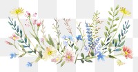 PNG Ribbon with wildflower border pattern plant creativity