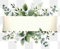 PNG  Ribbon with botanicals minimal flower plant herbs.