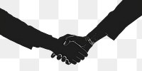 PNG Business handshake silhouette clip art black togetherness monochrome.