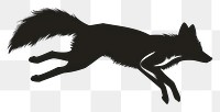 PNG Fox jump silhouette kangaroo wildlife stencil.