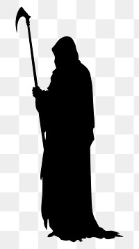 PNG Grim reaper silhouette clothing overcoat weaponry.