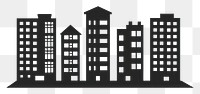 PNG Building icon silhouette clip art architecture neighborhood illustrated.