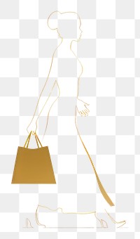 PNG Golden shopping silhouette accessories accessory.