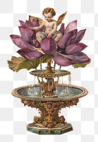 Purple lotus fountain art architecture