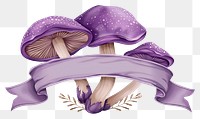 PNG  Ribbon purple mushroom banner appliance blossom amanita.