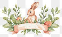 PNG  Ribbon rabbit easter banner animal mammal plant.