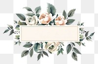 PNG  Ribbon with rose leaves graphics blossom pattern.