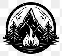 PNG Campfire logo stencil symbol.