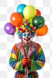 PNG  Balloon joker seller performer clothing carnival.