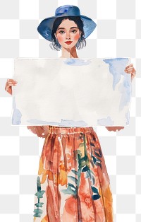 PNG  Fashion designer holding blank notice board painting clothing apparel.