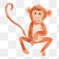 Monkey png cute animal, transparent background