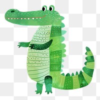 Crocodile png cute animal, transparent background