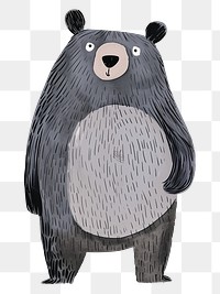 Black bear png cute animal, transparent background