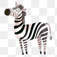 Zebra png cute animal, transparent background