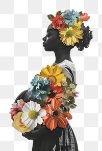 Paper collage pregnant shape flower art accessories