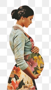 Woman pregnant shape collage cutouts accessories accessory clothing