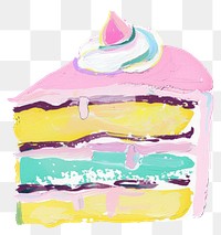 PNG  Cake painting dessert cream.
