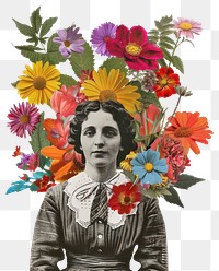 Paper collage of mother flower photo art.