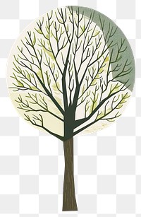PNG Gree tree illustrated painting drawing