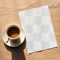 PNG coffee cafe menu mockup, transparent background