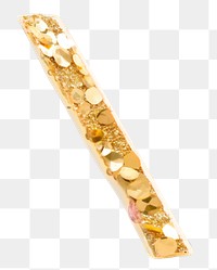 Gold backslash png sticker glitter symbol, transparent background
