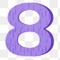 Number 8 png in purple, transparent background