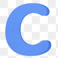 Letter C png in blue alphabet, transparent background