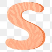 Letter S png in orange alphabet, transparent background