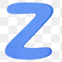 Letter Z png in blue alphabet, transparent background