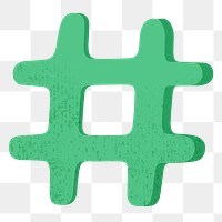 PNG green hashtag sign, transparent background
