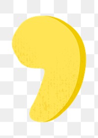 PNG yellow comma sign, transparent background