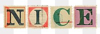 Nice png vintage postage stamp alphabet design, transparent background