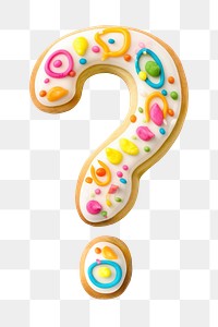 Question mark png cookie art alphabet, transparent background