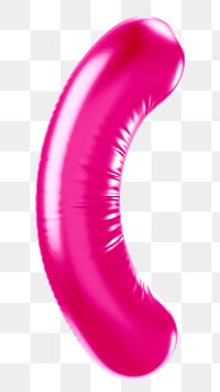 Parentheses png 3D pink balloon symbol, transparent background