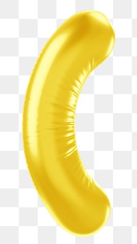 Parentheses png 3D yellow balloon symbol, transparent background