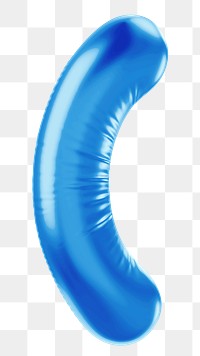 Parentheses png 3D blue balloon symbol, transparent background