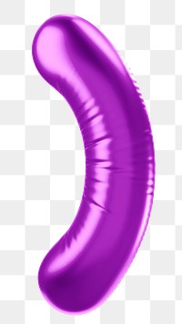 Parentheses png 3D purple balloon symbol, transparent background